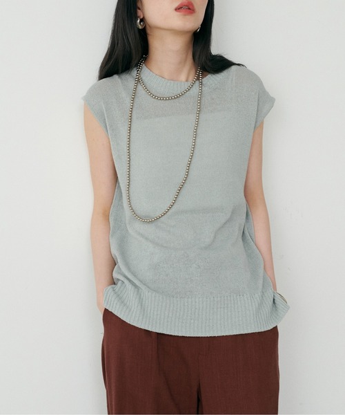 「LARUTA」 ノースリーブニット FREE オフホワイト レディース_画像5