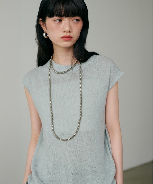 「LARUTA」 ノースリーブニット FREE オフホワイト レディース_画像6