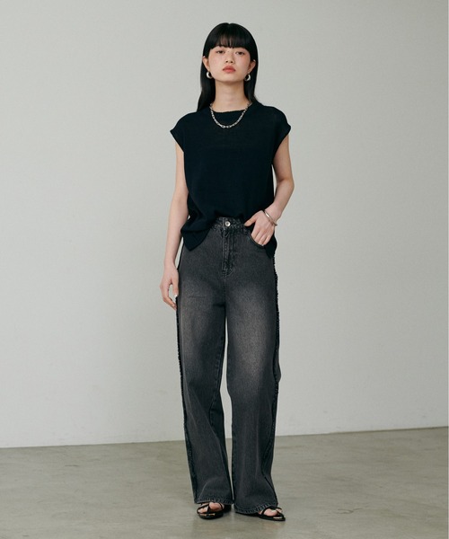 「LARUTA」 ノースリーブニット FREE オフホワイト レディース_画像8