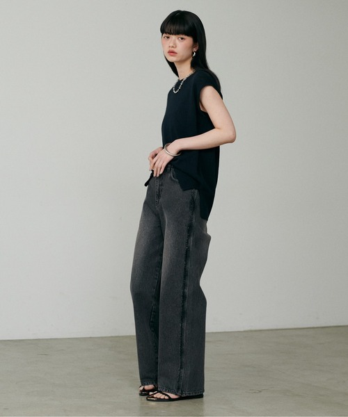 「LARUTA」 ノースリーブニット FREE オフホワイト レディース_画像9