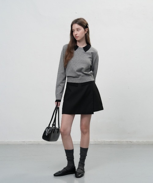 シャツレイヤードニット | レディースファッション通販 - DHOLIC  