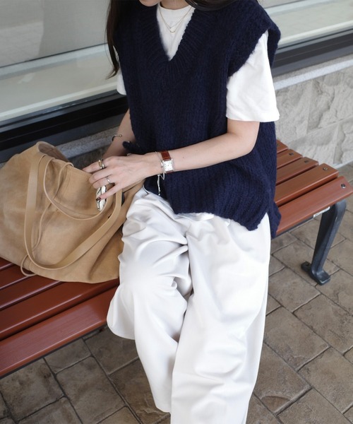 I-SOOK（アイスー） ベスト ジレ Vネックニットベスト(eri. select