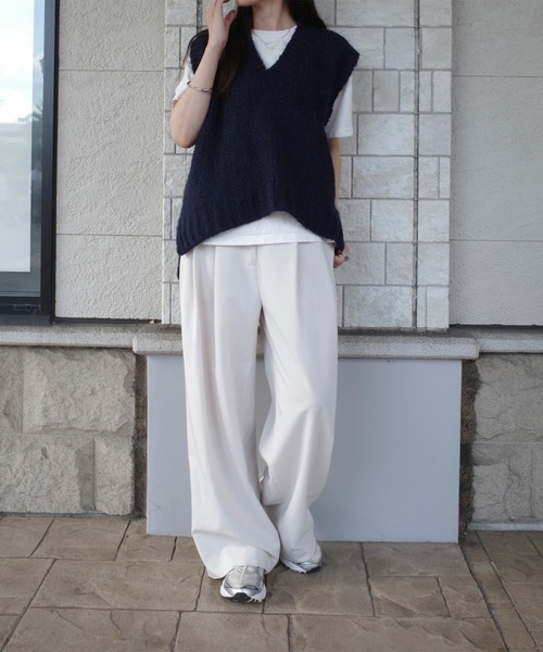 I-SOOK（アイスー） ベスト ジレ Vネックニットベスト(eri. select