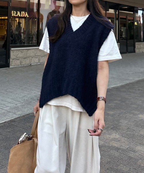 I-SOOK（アイスー） ベスト ジレ Vネックニットベスト(eri. select
