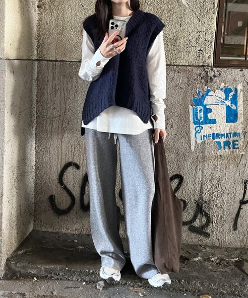 I-SOOK（アイスー） ベスト ジレ Vネックニットベスト(eri. select