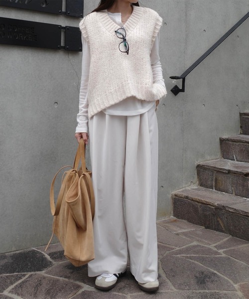 I-SOOK（アイスー） ベスト ジレ Vネックニットベスト(eri. select