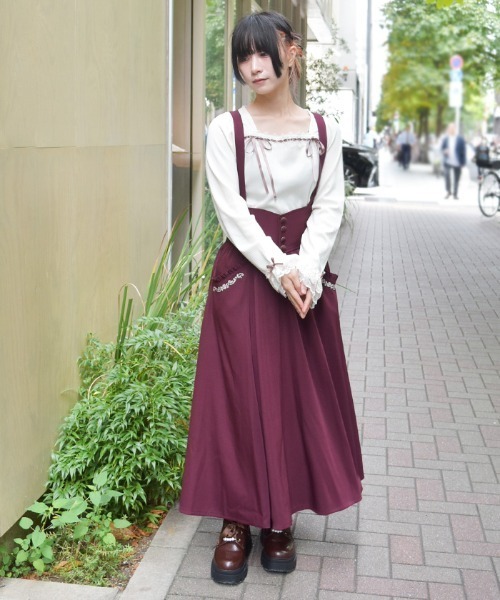 axes femme（アクシーズ ファム） スカート サス付プチローズ刺繍