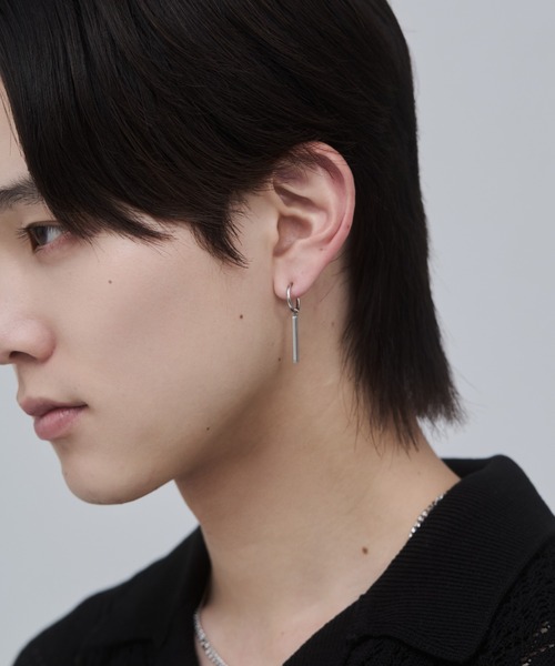 WYZ ピアス 「 金属アレルギー対応 」バーモチーフ フープピアス