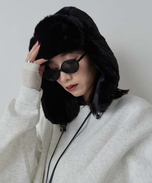 HANNE キャップ 帽子 フェイクファーフライトキャップ レディース