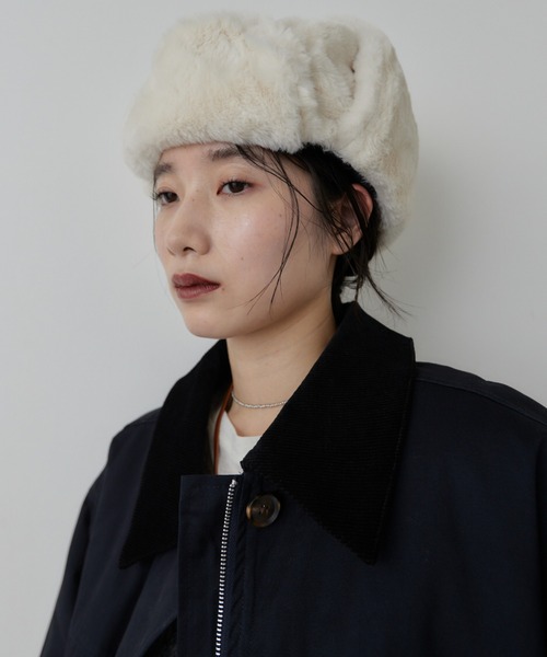 HANNE キャップ 帽子 フェイクファーフライトキャップ レディース