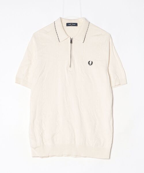 FRED PERRY（フレッドペリー） 半袖ニット M ベージュ メンズ