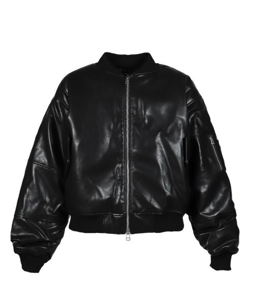 STYLISE ダウンジャケット ダウン 「BREATH」FAUX LEATHER BOMBER
