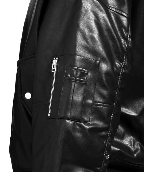 STYLISE ダウンジャケット ダウン 「BREATH」FAUX LEATHER BOMBER