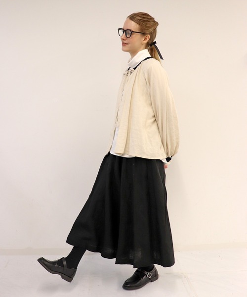 「haupia」 長袖シャツ MEDIUM ネイビー レディース_画像5