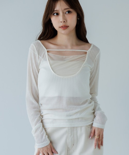 tシャツ 2way layered tops（ツーウェイレイヤードトップス