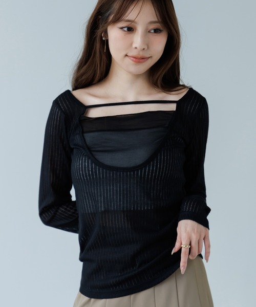tシャツ 2way layered tops（ツーウェイレイヤードトップス