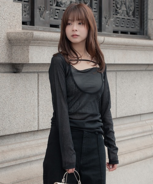 トップス SENEE 2way layered tops tシャツ 2way layered tops（ツーウェイレイヤードトップス