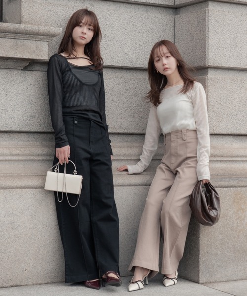 トップス SENEE 2way layered tops tシャツ 2way layered tops（ツーウェイレイヤードトップス
