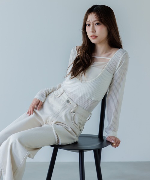 レイヤード2wayトップス tシャツ 2way layered tops（ツーウェイレイヤードトップス