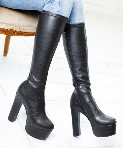 「attagirl」 ロングブーツ M ブラック レディース_画像5