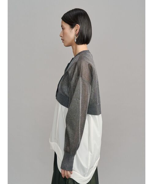 カーディガン 2TONE SHEER KT CD / 2トーンシアーニットカーディガン レディースの画像