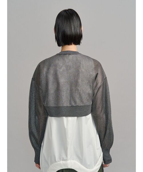 カーディガン 2TONE SHEER KT CD / 2トーンシアーニットカーディガン レディースの画像