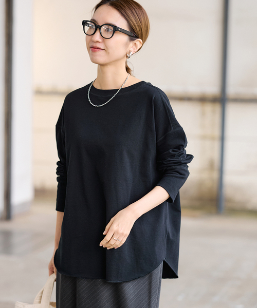 FRAMeWORK（フレームワーク） tシャツ ミニ裏毛ラウンドヘムプル