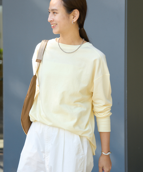 FRAMeWORK（フレームワーク） tシャツ ミニ裏毛ラウンドヘムプル