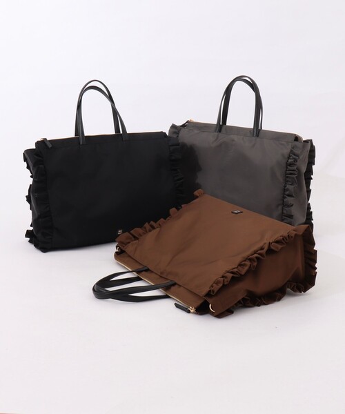トートバッグ 「nolnol/ノルノル」ナイロンフリルトートバッグ レディース