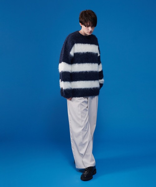 「ONCILY」 長袖ニット SMALL ネイビー メンズ_画像5
