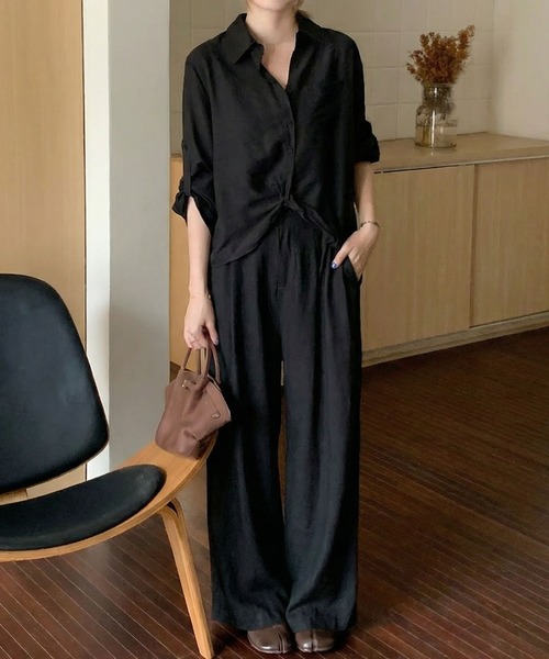 aimoha（アイモハ） セットアップ リラックスシャツ×ワイドパンツ