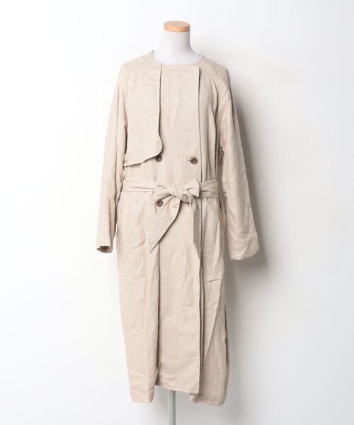 JOURNAL STANDARD relume」 ノーカラーコート 38 ベージュ レディース 