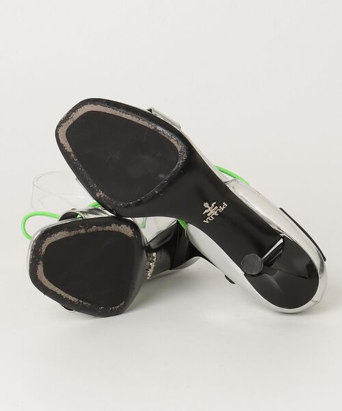 「PRADA」 ヒールサンダル 38 シルバー レディース