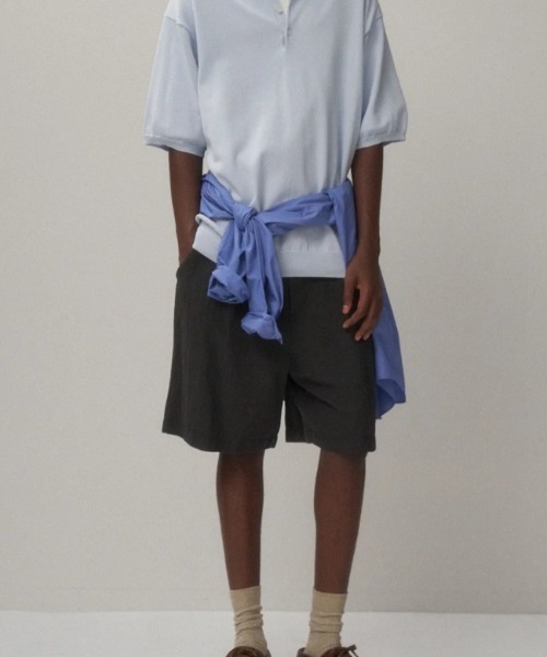 パンツ ATON (エイトン) COTTON LINEN VOILE | LOOSE FIT SHORTS メンズの画像