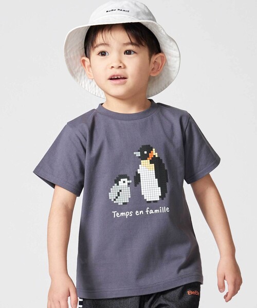 bebe ベベ 半袖Ｔシャツ ラインストーン グレー y2k フェアリーグランジ BeBe（ベベ） tシャツ 「抗菌・防臭」ペンギンブロックシリコン