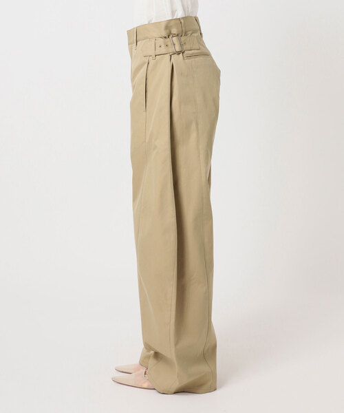 ワイドパンツ チノパン NEPLA. / ネプラ SIDE W BELT CURVED チノパンツ レディースの画像