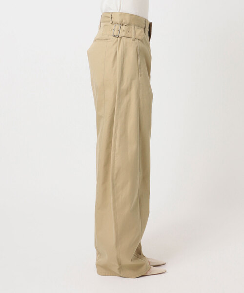 ワイドパンツ チノパン NEPLA. / ネプラ SIDE W BELT CURVED チノパンツ レディースの画像