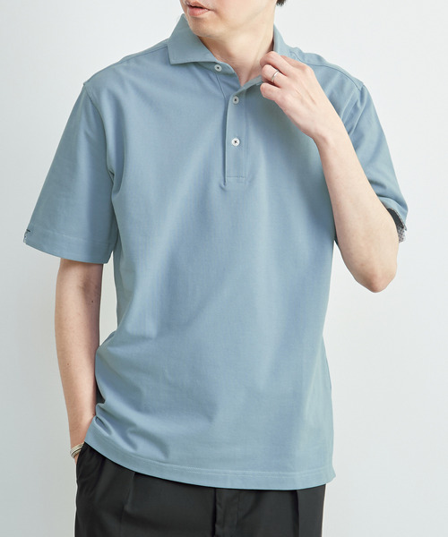 MEN'S MELROSE ポロシャツ 半袖 ソロナテックカノコ半袖ポロシャツ（一