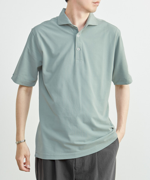 MEN'S MELROSE ポロシャツ 半袖 ソロナテックカノコ半袖ポロシャツ（一
