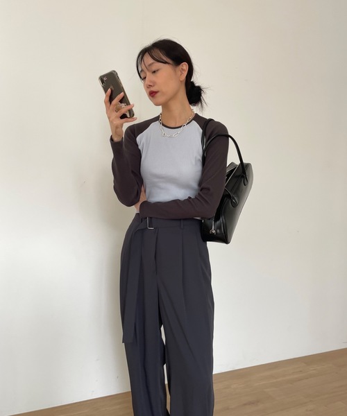 「Didot.showroom」 長袖カットソー FREE チャコール レディース_画像9