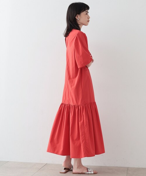「GALLEST」 半袖ワンピース 38 ベージュ レディース_画像3