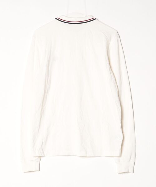【美品】FRED PERRY ホワイト長袖ポロシャツ UK8 FRED PERRY（フレッドペリー） 長袖ポロシャツ M ホワイト レディース