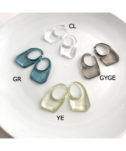 三丁目六番地Tokyo イヤーカフ アクリルカット クリア (両耳) SR