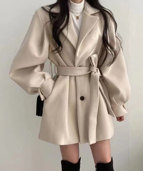Milly 上品　コート ミリアンデニ mili an deni ボリュームスリーブコート
