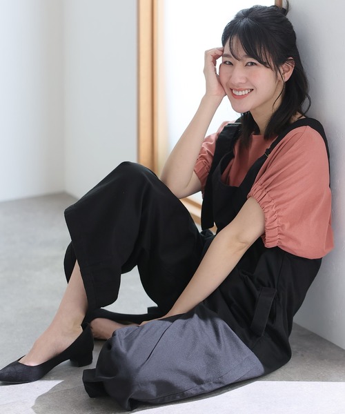 ElegChic サロペット オーバーオール アシメサスペンダーサロペット