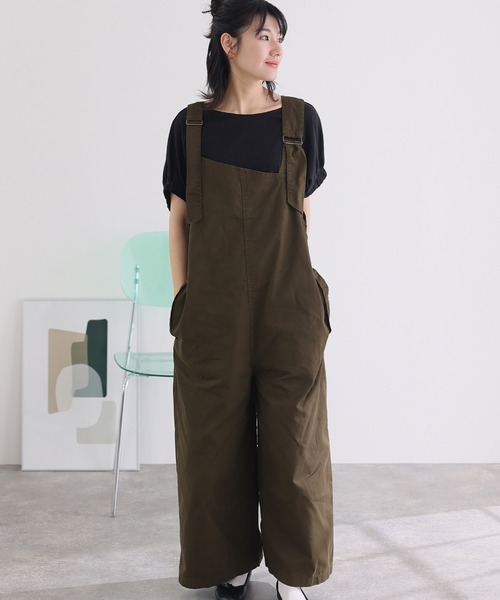 ElegChic サロペット オーバーオール アシメサスペンダーサロペット