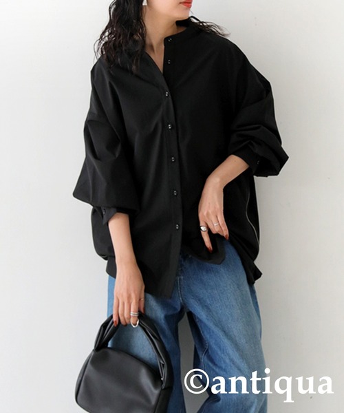 新品タグ付き　D&G ディーアンドジー　ブラウス　シャツ　シルク　ブラック antiqua ブラウス シャツ 2wayジップシャツ レディース