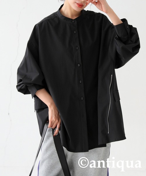 新品タグ付き　D&G ディーアンドジー　ブラウス　シャツ　シルク　ブラック antiqua ブラウス シャツ 2wayジップシャツ レディース