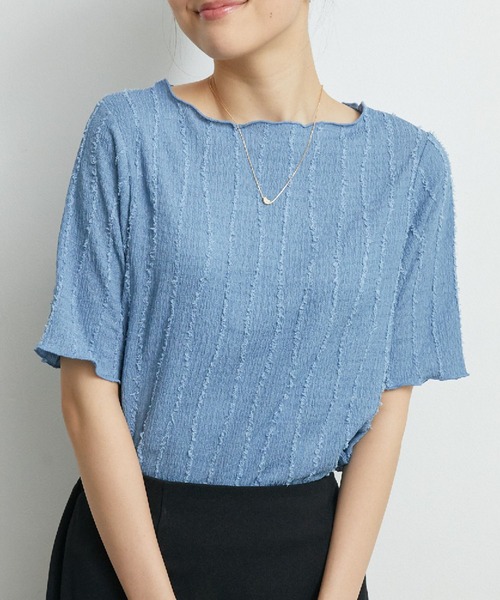 フリンジTシャツ Fringe Embroidery Big Ringer T-shirt/フリンジエンブロイ