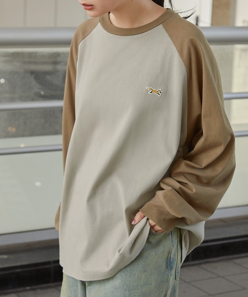 P.E NATION 新品タグ付き アベンチュラTシャツ ベージュ LADIES PENNEYS tシャツ PENNEYS/ペニーズ 別注 THE FOX ロゴ ワッペン